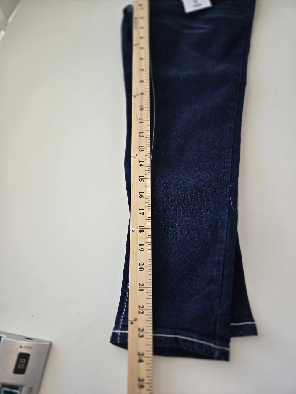 NWT Bamboo Super Soft Rayon Denim Dark Wash Skinny Jeans Thick White Stitching 7 - Picture 5 of 13
